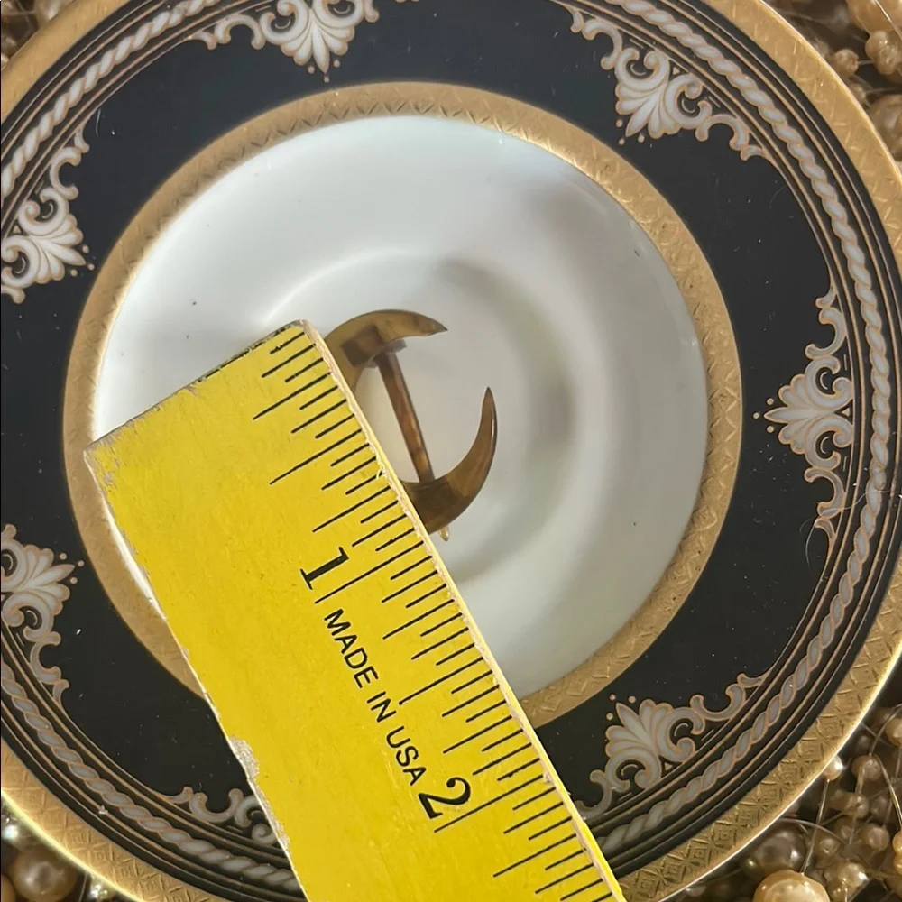 Antique Amber Crescent Moon Hair Clip